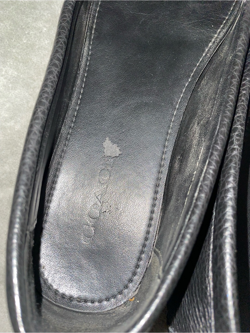 Coach Fredrica Black Pebbled Leather Loafers with Silver Logo Plate With Box Sz9 - Picture 10 of 12